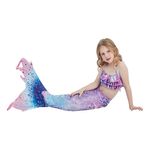 Fashion, accesorii si bijuterii - Copii - Lenjerie si pijamale copii - Costume de baie copii - Coada de Sirena THK®, Albastru Cosmic cu bratara HandMade by Alessia Ioana - 130 cm - 7-8 ani - Infinity.ro