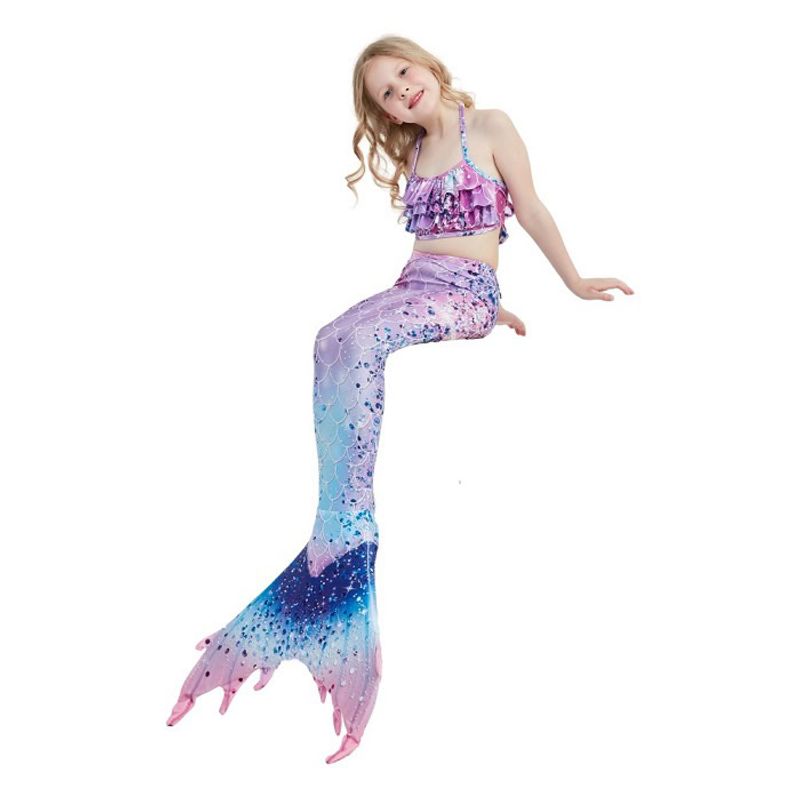 Fashion, accesorii si bijuterii - Copii - Lenjerie si pijamale copii - Costume de baie copii - Coada de Sirena THK®, Albastru Cosmic cu bratara HandMade by Alessia Ioana - 130 cm - 7-8 ani - Infinity.ro