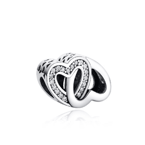Charm „Inimi Împletite”, din Argint