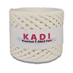 Casa si Gradina - Decoratiuni - DIY - Articole mercerie - Fir panglica pentru crosetat tricotat si macrame, KaDi Extra Small, 3-5 mm, 110 m, 100% bumbac, culoare Vanilie - Infinity.ro