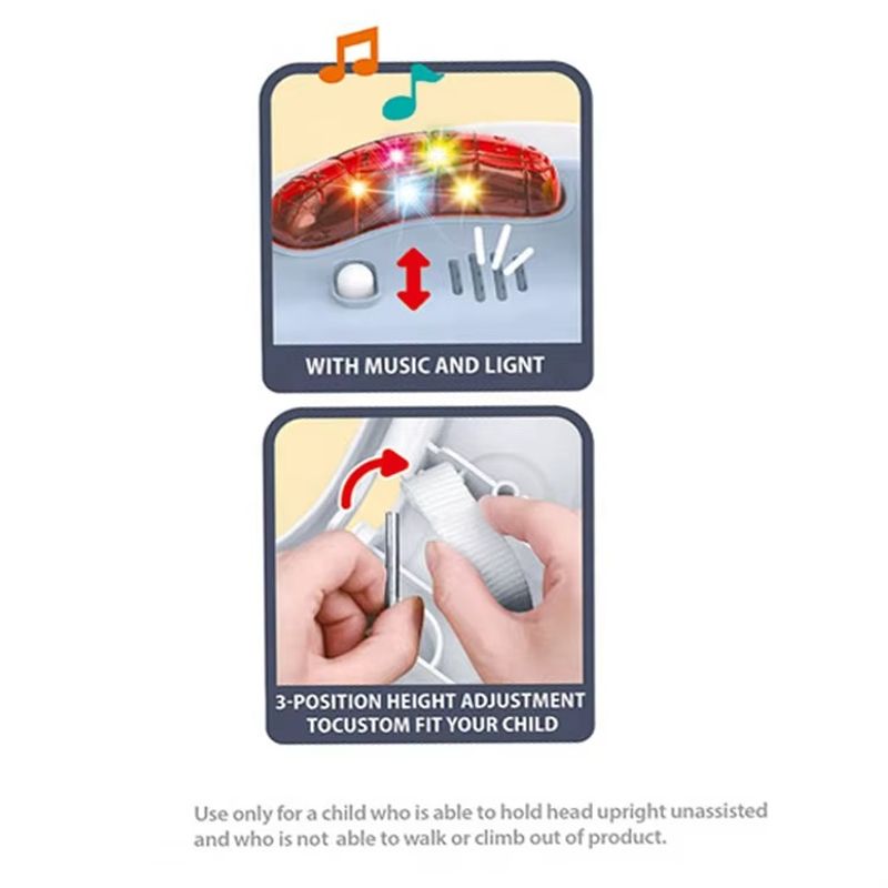 Casa si Gradina - Mobilier - Mobilier copii - Balansoare, leagane si hamace - Saritor copii 2 in 1 cu Centru Activitati, Ajustabil, Scaun 360, Sunete, Lumini, Accesorii, Albastru, WePro Store - Infinity.ro