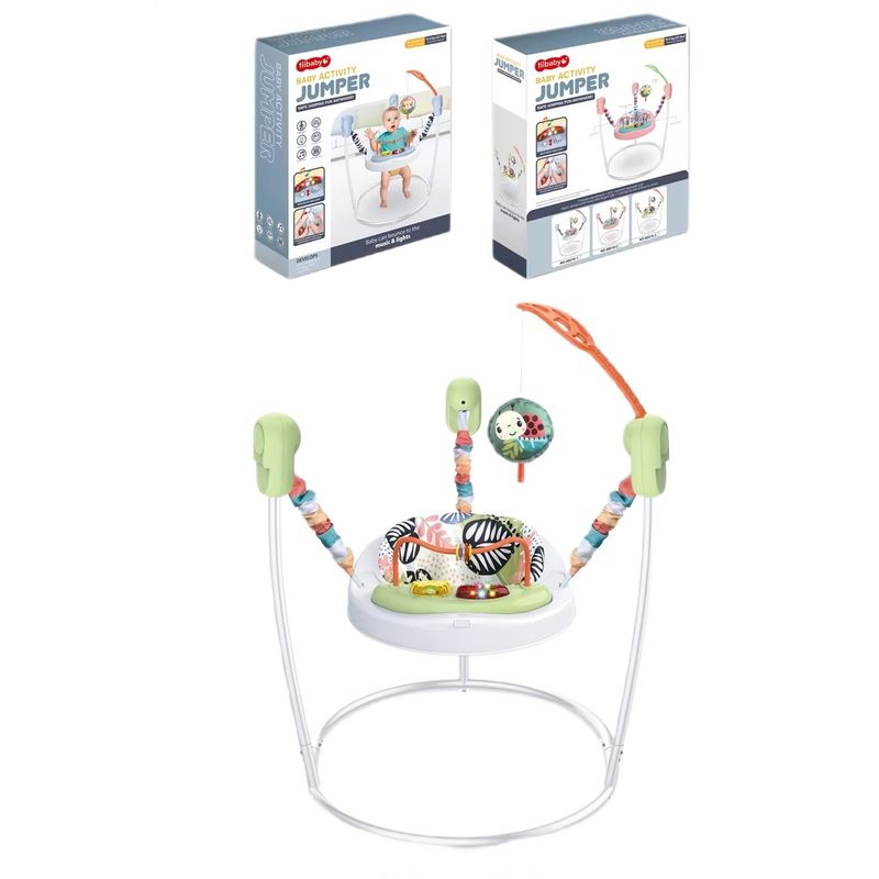 Casa si Gradina - Mobilier - Mobilier copii - Balansoare, leagane si hamace - Saritor copii 2 in 1 cu Centru Activitati, Ajustabil, Scaun 360, Sunete, Lumini, Accesorii, Verde, WePro Store - Infinity.ro