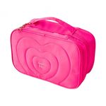 Ingrijire personala si Cosmetice - Machiaj - Portfarduri si genti cosmetice - Geanta pentru cosmetice, matlasata, cu maner, culoarea ciclam, 24x9x15 cm, eCarla, KS132R - Infinity.ro