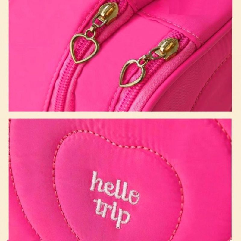 Ingrijire personala si Cosmetice - Machiaj - Portfarduri si genti cosmetice - Geanta pentru cosmetice, matlasata, cu maner, culoarea ciclam, 24x9x15 cm, eCarla, KS132R - Infinity.ro