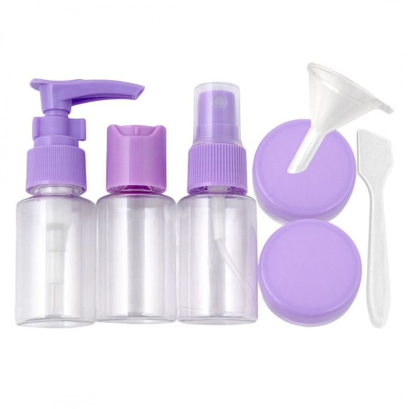 Sport si Outdoor - Articole de voiaj - Accesorii articole de voiaj - Set 7 in 1 recipiente, reutilizabile, pentru calatorii, culoarea mov, eCarla, KS122FIO - Infinity.ro