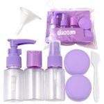 Sport si Outdoor - Articole de voiaj - Accesorii articole de voiaj - Set 7 in 1 recipiente, reutilizabile, pentru calatorii, culoarea mov, eCarla, KS122FIO - Infinity.ro