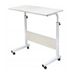 Casa si Gradina - Mobilier - Mese si birouri - Birouri - Masa mobila, reglabila, pe roti, pentru laptop, cadru metalic, culoarea alb, 80x40 cm, eCarla, STL03WZ2 - Infinity.ro