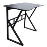Casa si Gradina - Mobilier - Mese si birouri - Birouri - Birou Gaming, cadru metalic, blat neted cu orificii pentru cabluri, culoarea negru, 100x60 cm, eCarla, STL20CZ - Infinity.ro