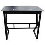 Casa si Gradina - Mobilier - Mese si birouri - Birouri - Birou Gaming, cadru metalic, blat neted cu orificii pentru cabluri, culoarea negru, 100x60 cm, eCarla, STL20CZ - Infinity.ro