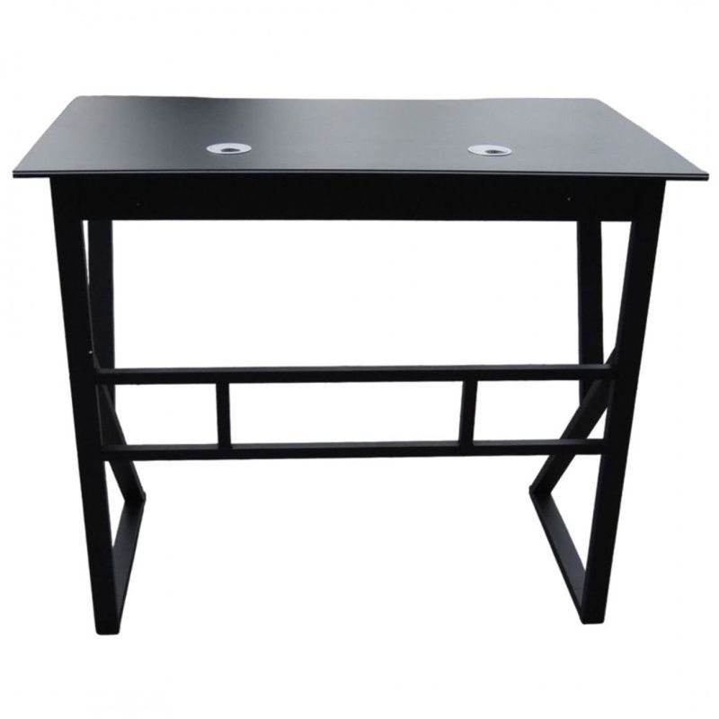 Casa si Gradina - Mobilier - Mese si birouri - Birouri - Birou Gaming, cadru metalic, blat neted cu orificii pentru cabluri, culoarea negru, 100x60 cm, eCarla, STL20CZ - Infinity.ro