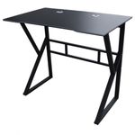 Casa si Gradina - Mobilier - Mese si birouri - Birouri - Birou Gaming, cadru metalic, blat neted cu orificii pentru cabluri, culoarea negru, 100x60 cm, eCarla, STL20CZ - Infinity.ro