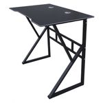 Casa si Gradina - Mobilier - Mese si birouri - Birouri - Birou Gaming, cadru metalic, blat neted cu orificii pentru cabluri, culoarea negru, 100x60 cm, eCarla, STL20CZ - Infinity.ro