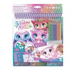 Jucarii, Copii si Bebe - Jucarii si jocuri - Jucarii & jocuri educative - Seturi pictura si desen - Caiet de schite creative, Animoulous Fever, Nebulous Stars - 30 fise, 8 creioane colorate, stickere si sabloane - Infinity.ro
