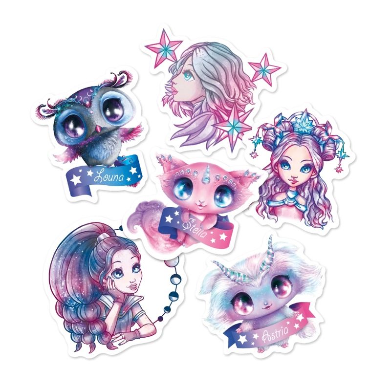 Carti si Birotica - Papetarie - Afise si stickere - Set 50 stickere, din vinil, Nebulous Stars, Astria & Stella - Infinity.ro