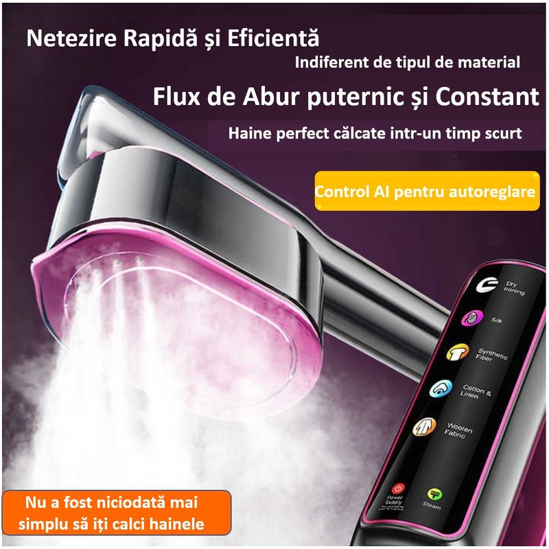 Electronice si Electrocasnice - Ingrijirea tesaturilor - Aparate de calcat cu aburi - Aparat de calcat cu Abur 5 in 1 Sinzo®,Vertical si Orizontal,1200W, Afisaj LCD, Touch Screen, Portabil - Infinity.ro