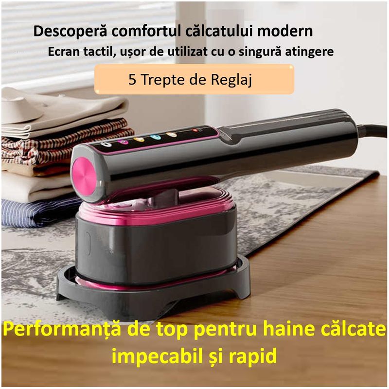 Electronice si Electrocasnice - Ingrijirea tesaturilor - Aparate de calcat cu aburi - Aparat de calcat cu Abur 5 in 1 Sinzo®,Vertical si Orizontal,1200W, Afisaj LCD, Touch Screen, Portabil - Infinity.ro