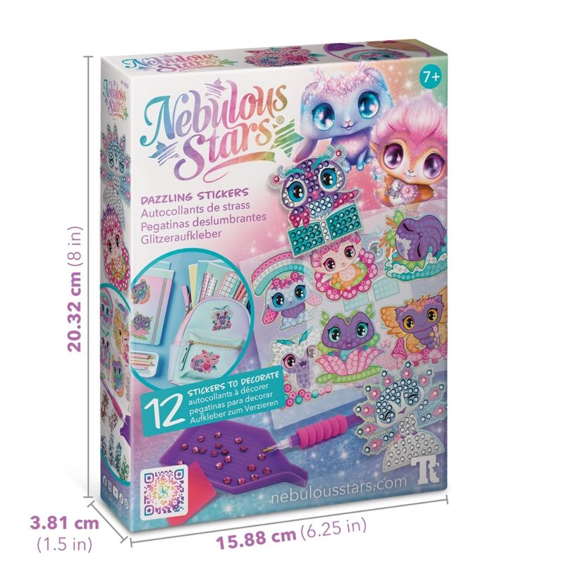 Carti si Birotica - Papetarie - Afise si stickere - Set creativ 12 stickere stralucitoare cu diamante artificiale – Nebulous Stars, Dazzling Stickers, 7+ ani - Infinity.ro