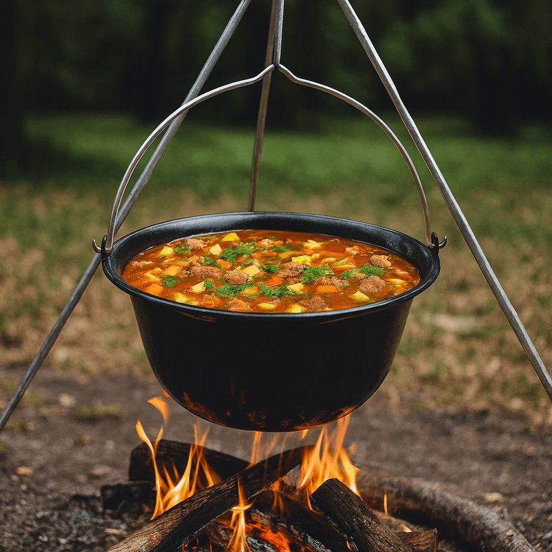 Casa si Gradina - Bucatarie si vesela - Vase pentru gatit - Oale si cratite - Ceaun emailat negru cu maner metal, pentru gulas si tocanite, capacitate 12l, 39.8x18 cm - Infinity.ro