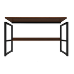 Casa si Gradina - Mobilier - Mese si birouri - Birouri - Birou pentru calculator cu raft HomeOFFICE, model scandinav,,picioare metal,Maro Dark 100x45x72 - Infinity.ro