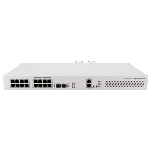Switch 8 x RJ45 Gigabit PoE af/at, 10 x RJ45 Gigabit, 2 x SFP+ 10G, NAND, 1U - MikroTik CRS418-8P-8G-2S+RM