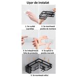 Casa si Gradina - Sanitare - Suporturi si accesorii baie - Suporturi baie - Raft de dus, Set cu 2 Etajere pe Colt Baie si Bucatarie, Sinzo®, Montarea usoara Fara Gauri, Design Modern, Negru - Infinity.ro