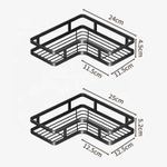 Casa si Gradina - Sanitare - Suporturi si accesorii baie - Suporturi baie - Raft de dus, Set cu 2 Etajere pe Colt Baie si Bucatarie, Sinzo®, Montarea usoara Fara Gauri, Design Modern, Negru - Infinity.ro