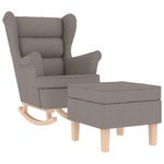 Casa si Gradina - Mobilier - Scaune si fotolii - Fotolii - Fotoliu balansoar cu taburet, gri taupe, material textil, cantitate în pachet: 2, model cu scăunel pentru picioare - Infinity.ro