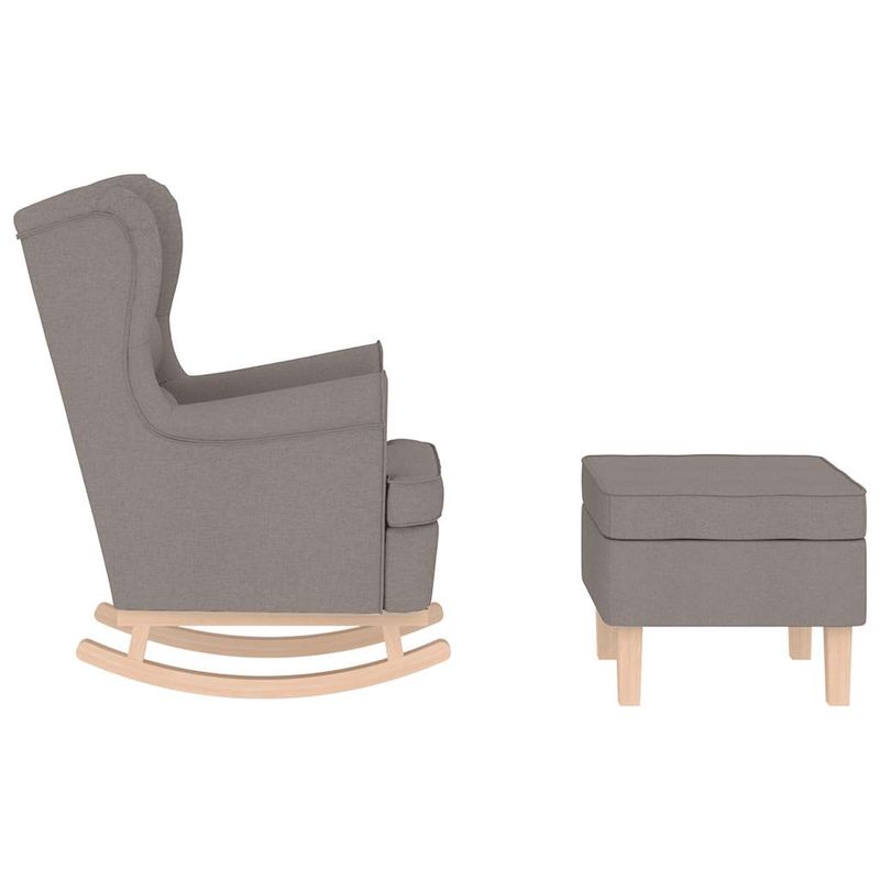 Casa si Gradina - Mobilier - Scaune si fotolii - Fotolii - Fotoliu balansoar cu taburet, gri taupe, material textil, cantitate în pachet: 2, model cu scăunel pentru picioare - Infinity.ro