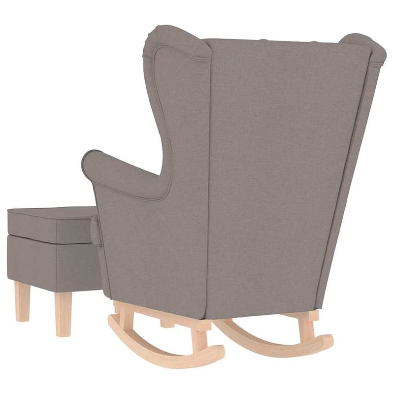 Casa si Gradina - Mobilier - Scaune si fotolii - Fotolii - Fotoliu balansoar cu taburet, gri taupe, material textil, cantitate în pachet: 2, model cu scăunel pentru picioare - Infinity.ro