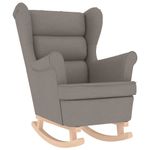 Casa si Gradina - Mobilier - Scaune si fotolii - Fotolii - Fotoliu balansoar cu taburet, gri taupe, material textil, cantitate în pachet: 2, model cu scăunel pentru picioare - Infinity.ro