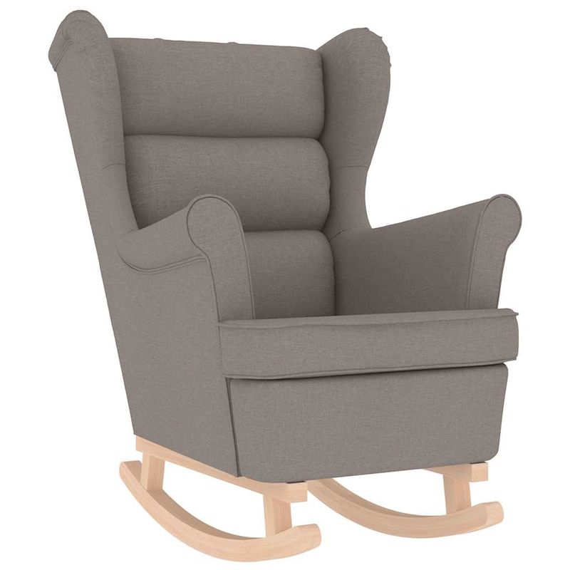 Casa si Gradina - Mobilier - Scaune si fotolii - Fotolii - Fotoliu balansoar cu taburet, gri taupe, material textil, cantitate în pachet: 2, model cu scăunel pentru picioare - Infinity.ro