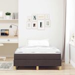 Casa si Gradina - Mobilier - Paturi si accesorii - Paturi - Pat cu arcuri Maro 120 x 190 cm Tesatura, Lemn Ingineresc - Infinity.ro