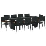 Casa si Gradina - Gradina si terasa - Mobilier exterior - Scaune si sezlonguri gradina - Set de masa pentru gradina 11 pcs Negru Rattan poli - Infinity.ro