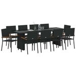 Casa si Gradina - Gradina si terasa - Mobilier exterior - Scaune si sezlonguri gradina - Set de masa pentru gradina 11 pcs Negru Rattan poli - Infinity.ro