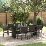 Casa si Gradina - Gradina si terasa - Mobilier exterior - Scaune si sezlonguri gradina - Set de masa pentru gradina 9 pcs Negru Rattan poli - Infinity.ro