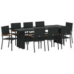 Casa si Gradina - Gradina si terasa - Mobilier exterior - Scaune si sezlonguri gradina - Set de masa pentru gradina 9 pcs Negru Rattan poli - Infinity.ro