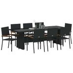 Casa si Gradina - Gradina si terasa - Mobilier exterior - Scaune si sezlonguri gradina - Set de masa pentru gradina 9 pcs Negru Rattan poli - Infinity.ro