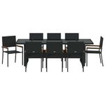 Casa si Gradina - Gradina si terasa - Mobilier exterior - Scaune si sezlonguri gradina - Set de masa pentru gradina 9 pcs Negru Rattan poli - Infinity.ro