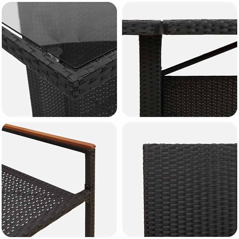 Casa si Gradina - Gradina si terasa - Mobilier exterior - Scaune si sezlonguri gradina - Set de masa pentru gradina 9 pcs Negru Rattan poli - Infinity.ro