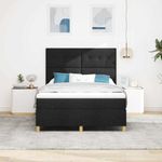 Casa si Gradina - Mobilier - Paturi si accesorii - Paturi - Pat cu arcuri cu saltea Negru 160 x 200 cm tesatura - Infinity.ro