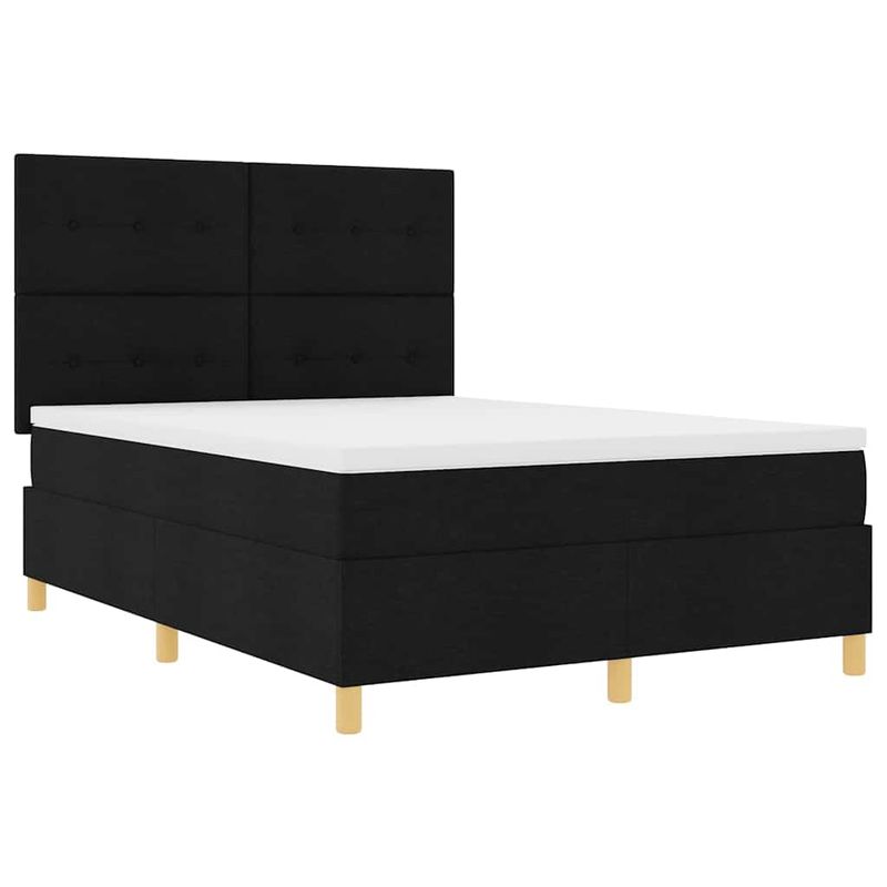 Casa si Gradina - Mobilier - Paturi si accesorii - Paturi - Pat cu arcuri cu saltea Negru 160 x 200 cm tesatura - Infinity.ro