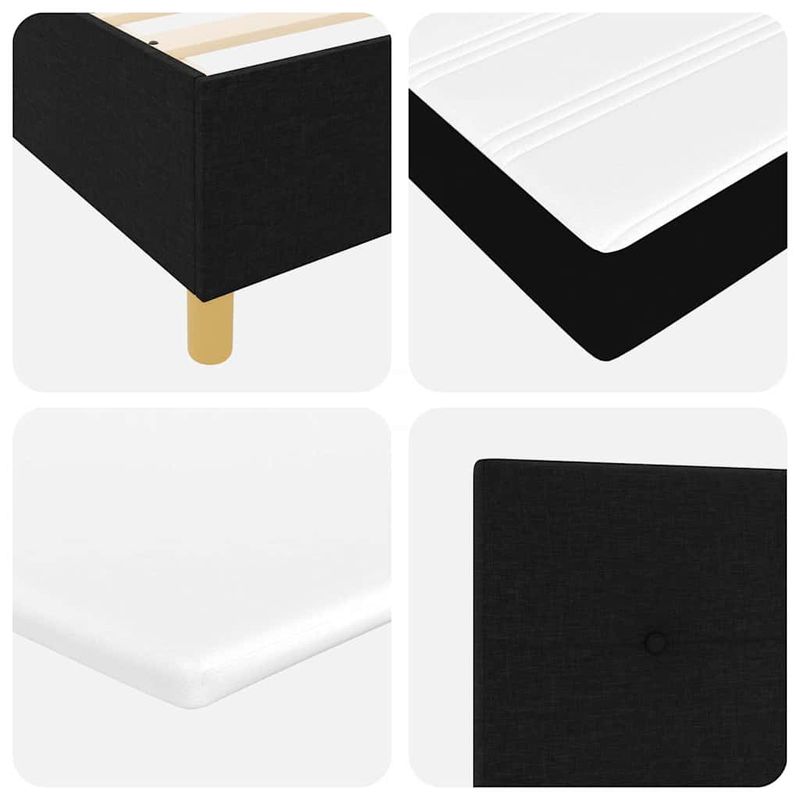 Casa si Gradina - Mobilier - Paturi si accesorii - Paturi - Pat cu arcuri cu saltea Negru 160 x 200 cm tesatura - Infinity.ro