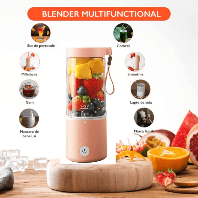 Electronice si Electrocasnice - Electrocasnice bucatarie - Mixere, tocatoare & roboti de bucatarie - Blendere si mini tocatoare - Mini Blender Electric, Arvada® Easy Mix SJ1007, 80W, 20.000 RPM, 4000 mAh, Portabil, Multifunctional - Infinity.ro