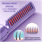 Ingrijire personala si Cosmetice - Ingrijire personala - Ingrijire par - Perii de par si piepteni - Mini Perie de Indreptat Parul, 3 Trepte de temperatura, Reincarcabila, Portabila, 2 in 1, Ceramica, Violet - Infinity.ro