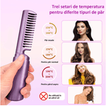Ingrijire personala si Cosmetice - Ingrijire personala - Ingrijire par - Perii de par si piepteni - Mini Perie de Indreptat Parul, 3 Trepte de temperatura, Reincarcabila, Portabila, 2 in 1, Ceramica, Violet - Infinity.ro