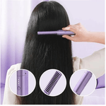 Ingrijire personala si Cosmetice - Ingrijire personala - Ingrijire par - Perii de par si piepteni - Mini Perie de Indreptat Parul, 3 Trepte de temperatura, Reincarcabila, Portabila, 2 in 1, Ceramica, Violet - Infinity.ro