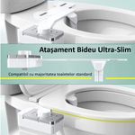 Casa si Gradina - Sanitare - Obiecte sanitare - Accesorii vase de toaleta - Bideu Retractabil pentru Toaleta cu Auto Curatare, Control de Presiune, Duze Duble, Apa rece, Alb - Infinity.ro