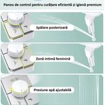 Casa si Gradina - Sanitare - Obiecte sanitare - Accesorii vase de toaleta - Bideu Retractabil pentru Toaleta cu Auto Curatare, Control de Presiune, Duze Duble, Apa rece, Alb - Infinity.ro