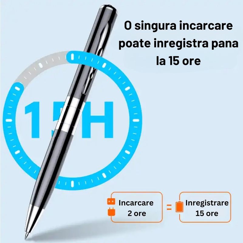 Laptop, Telefoane si Tablete - Wearables si gadgeturi - Gadgeturi - Dispozitive spionaj - Reportofon Spion Integrat In Pix, SINZO®, Memorie 32 GB Inclusa, Dispozitiv Spionaj Cu Activare Vocala, Redare MP3 - Infinity.ro