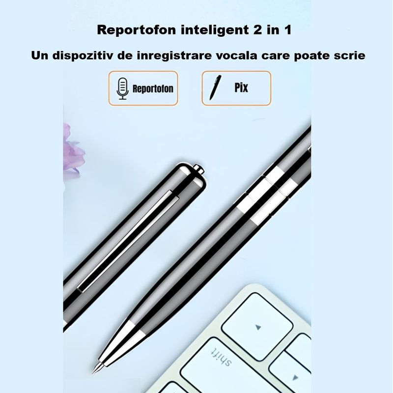 Laptop, Telefoane si Tablete - Wearables si gadgeturi - Gadgeturi - Dispozitive spionaj - Reportofon Spion Integrat In Pix, SINZO®, Memorie 32 GB Inclusa, Dispozitiv Spionaj Cu Activare Vocala, Redare MP3 - Infinity.ro